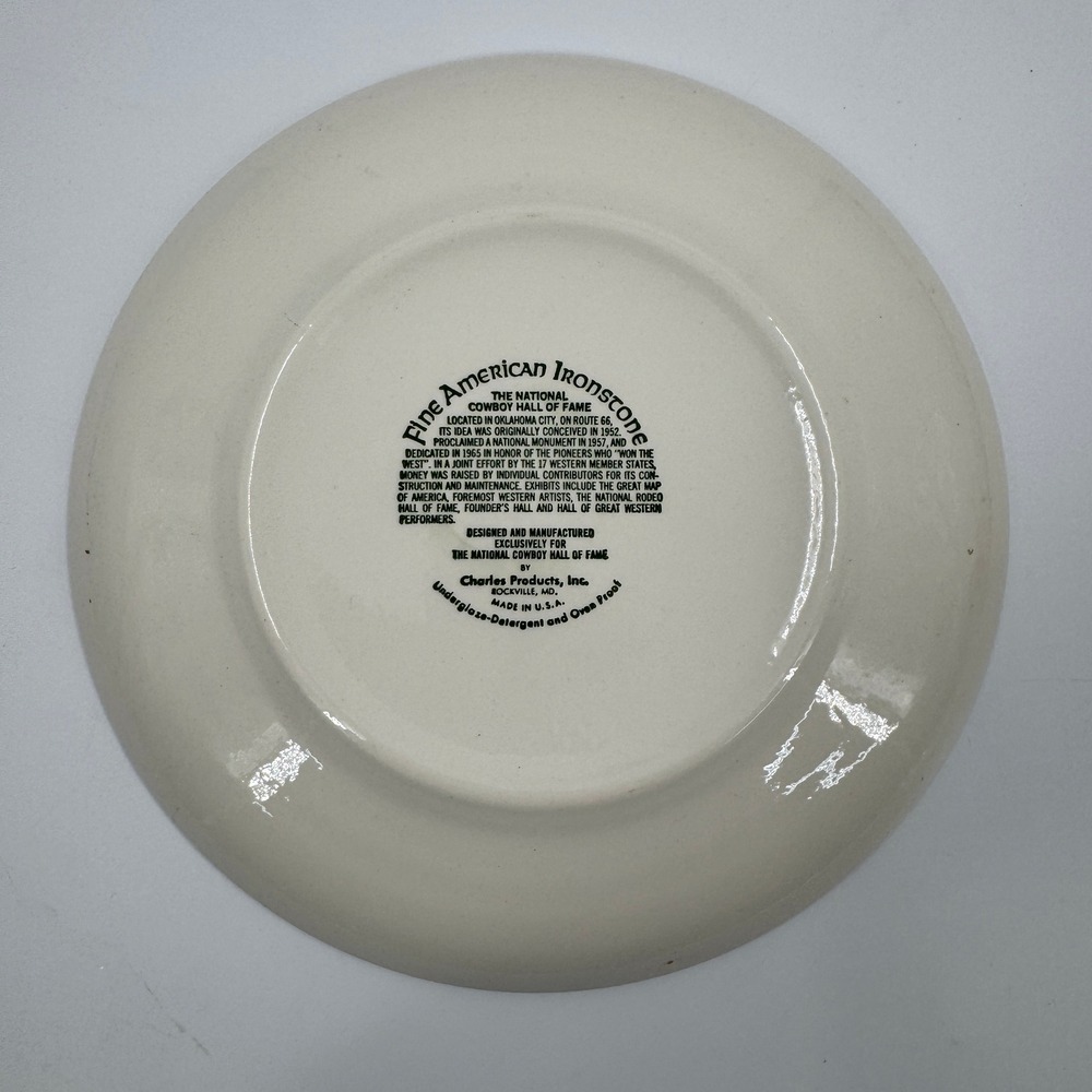 Vintage National Cowboy Hall of Fame Ironstone Plate Oklahoma City Route 66 9in - Picture 4 of 6